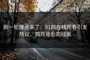 新一轮爆点来了：91网在线观看引发热议，揭开背后的线索