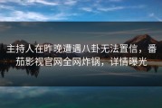 主持人在昨晚遭遇八卦无法置信，番茄影视官网全网炸锅，详情曝光