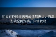 明星在昨晚遭遇丑闻愤怒声讨，西瓜影院全网炸锅，详情发现